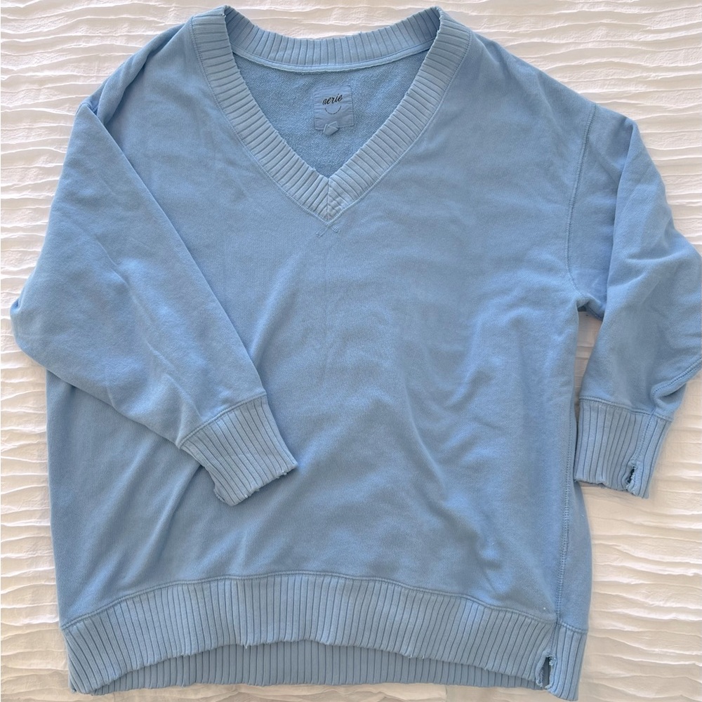 Blue aerie oversized sweatshirt, size medium